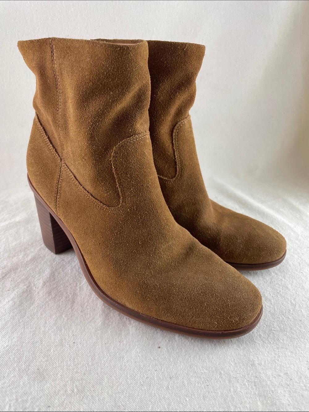 Lucky Brand Suede Heeled Ankle Boots in Brown Size 8.5